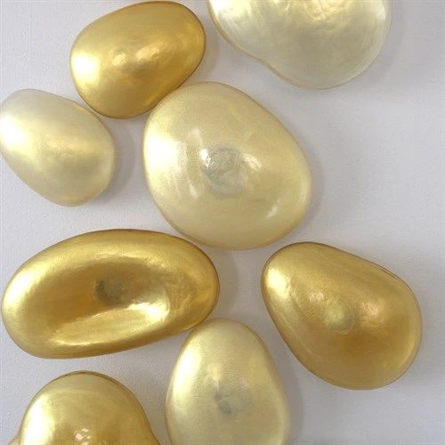 S/5 Glass Wall Gems-Clear W/Gold 7 S/5 Glass Wall Gems-Clear W/Gold - Image 5