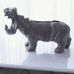 Hippo Planter-Silver -Online Home Decor youtube b3zwIKpi03k